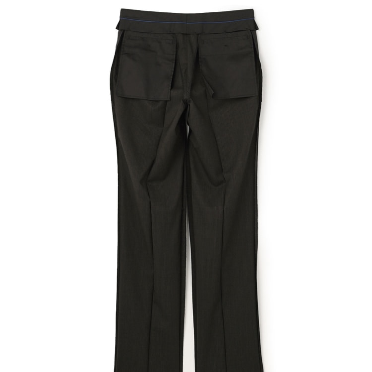 アスレチックウール 段返り3つボタンスーツ 茶織柄ストライプ スリム