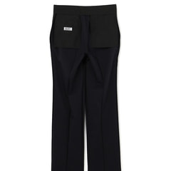 洗える ストレッチ 2パンツスーツ 紺ストライプ LES MUES