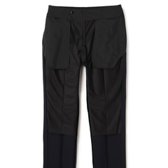 洗える ストレッチ 2パンツスーツ 黒ストライプ LES MUES