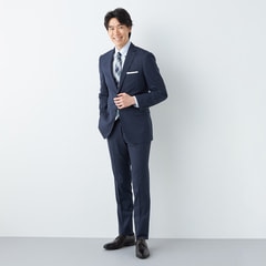 洗える ストレッチ 2パンツスーツ 黒ストライプ LES MUES