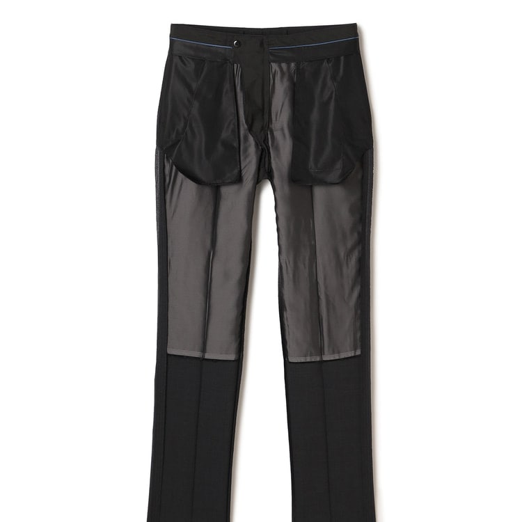 【美品】AOKI LES MUES ツーパンツスーツ　ネイビー AB7 ビジネスから就活まで】紺無地 洗えるストレッチスーツ LES MUES