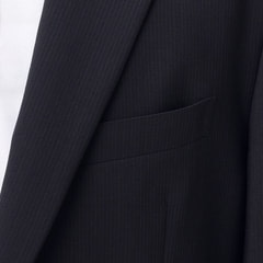 洗えるエアクールスーツ 2パンツ 紺ストライプ LES MUES ベーシック