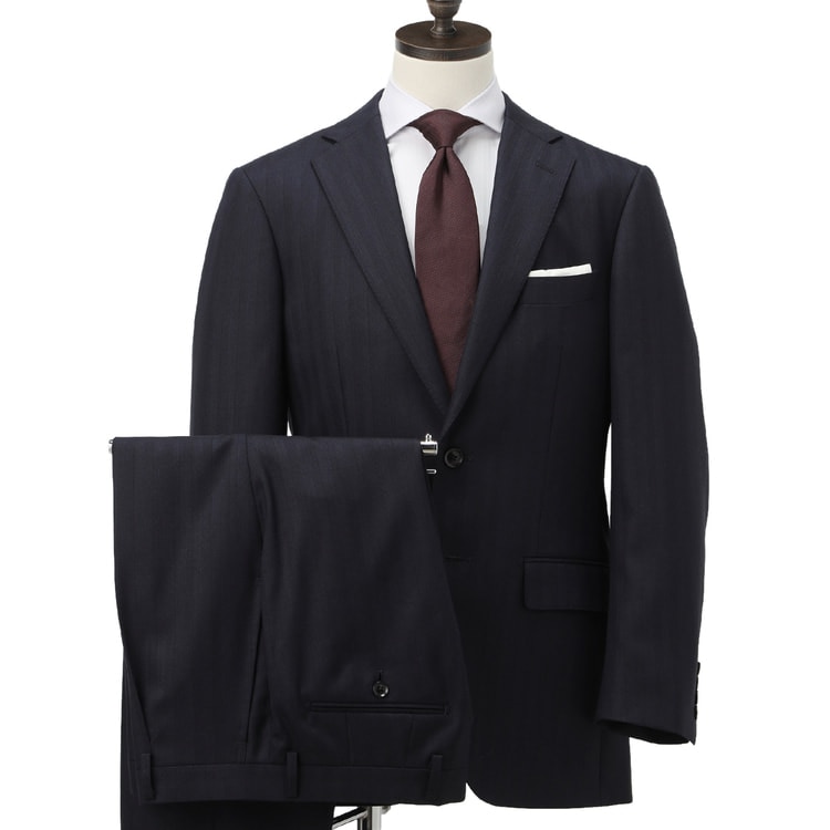 上質ウールスーツ 紺シャドー ベーシック JUNKO SHIMADA JS ho