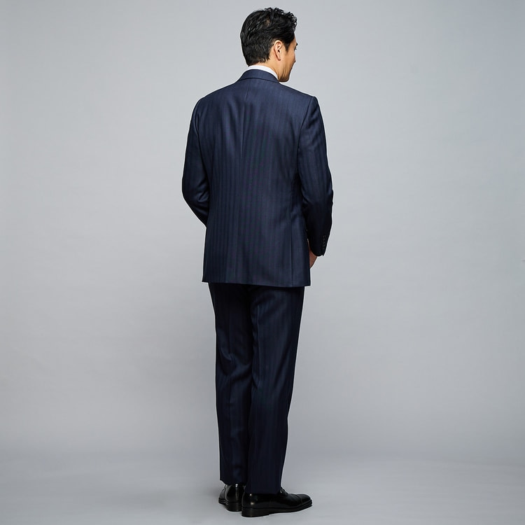 上質ウールスーツ 紺シャドー ベーシック JUNKO SHIMADA JS ho