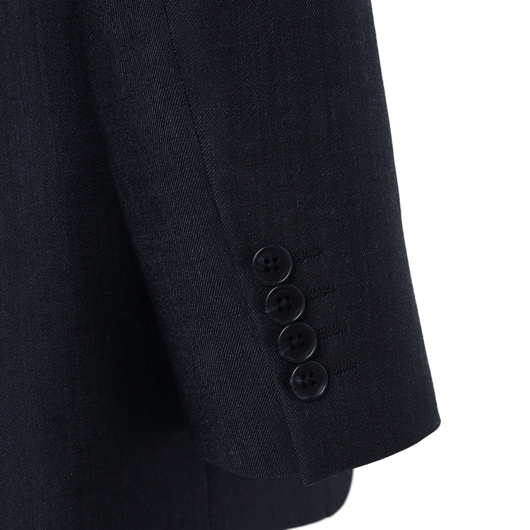 QOS】紺ピンヘッドジャケット ベーシック LES MUES セットアップ