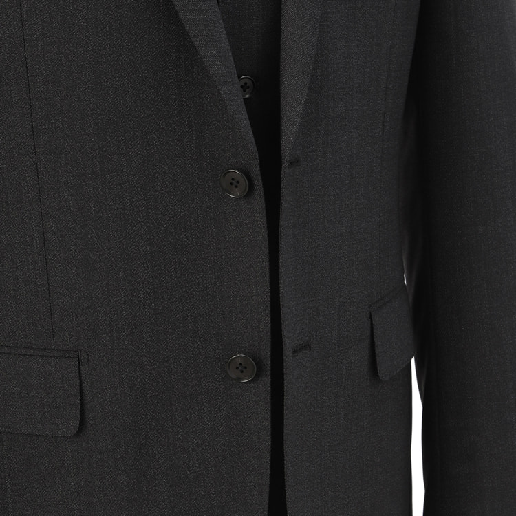 リサイクル素材使用 洗える ストレッチ スリーピーススーツ グレー無地