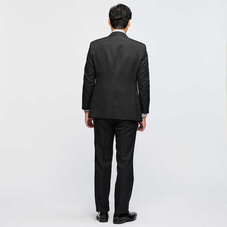 JOURNAL WORKS 黒　ストレッチスーツAB7 ストレッチスーツ 黒ストライプ JOURNAL WORKS ベーシック【AOKI