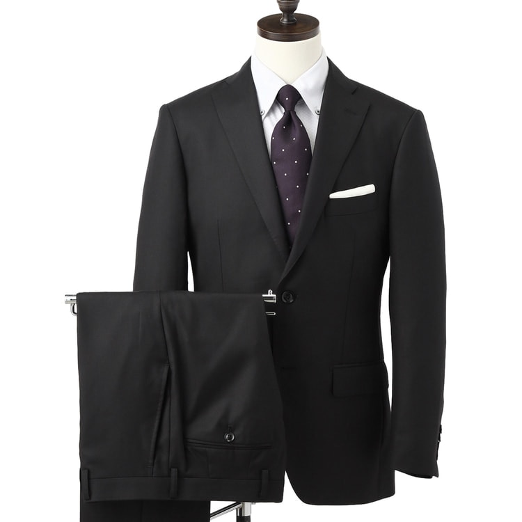 上質ウールスーツ 黒無地 スリム JUNKO SHIMADA JS homme 【AOKI