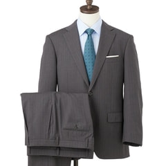 上質ストレッチ 2パンツスーツ グレーストライプ ベーシック JUNKO SHI