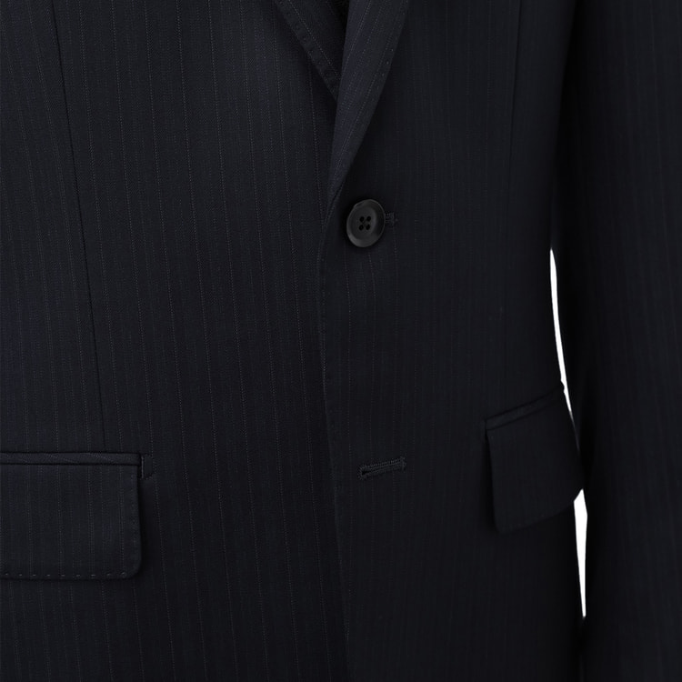 上質ウールスーツ 紺ストライプ ベーシック JUNKO SHIMADA JS h