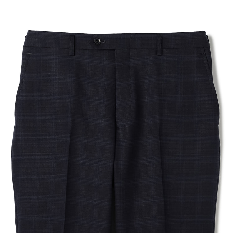 コンフォートスーツ 段返り3つボタン 紺チェック スリム JUNKO SHIMADA JS homme ブルーレーベル