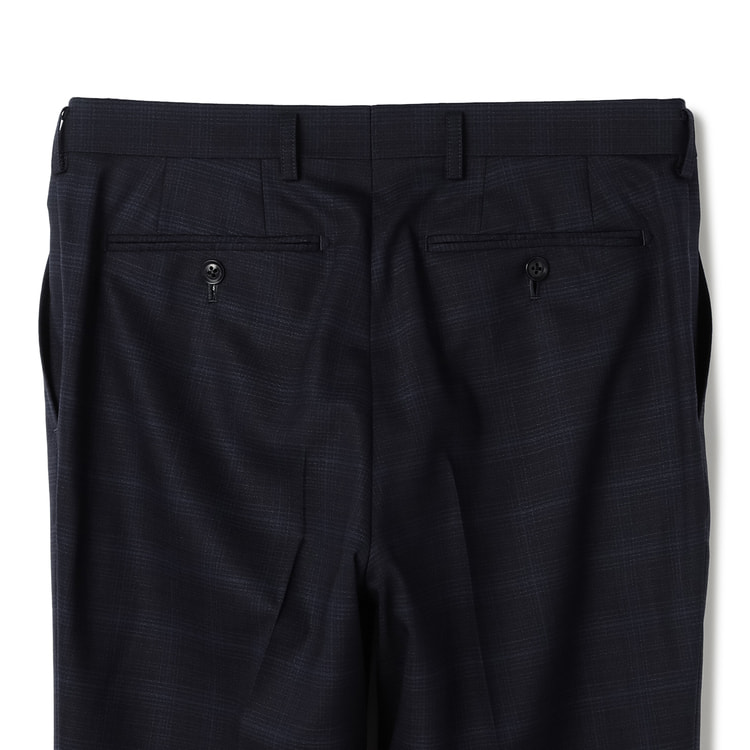 コンフォートスーツ 段返り3つボタン 紺チェック スリム JUNKO SHIMADA JS homme ブルーレーベル