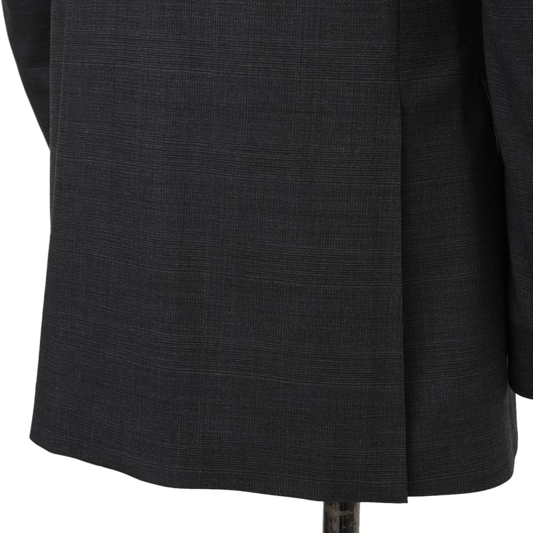 コンフォートスーツ 段返り3つボタン グレーチェック スリム