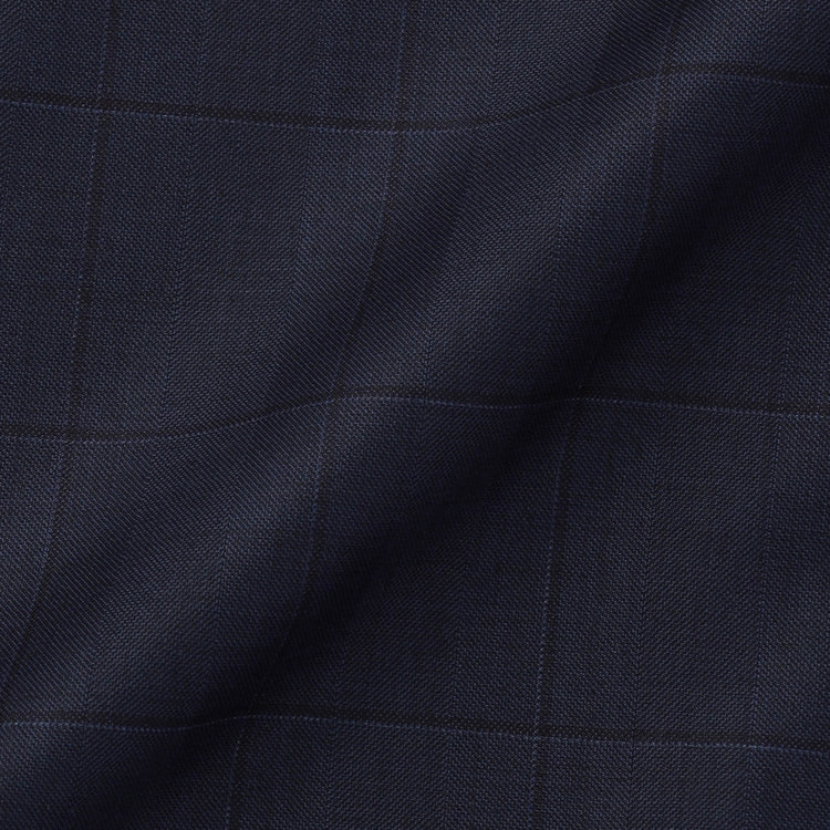 金のスーツ REDA 段返り3つボタン 紺チェック スリム JUNKO SHIM