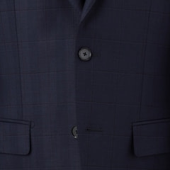 金のスーツ REDA 段返り3つボタン 紺チェック スリム JUNKO SHIM
