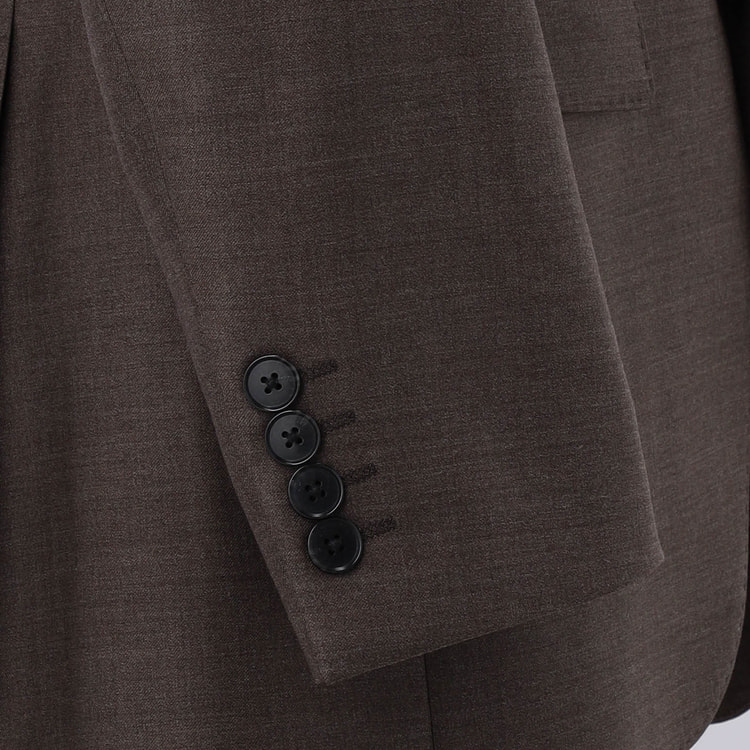 金のスーツ REDA 段返り3つボタン 茶フランネル無地 スリム JUNKO S