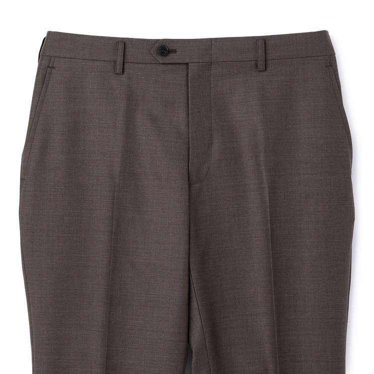 金のスーツ REDA 段返り3つボタン 茶フランネル無地 スリム JUNKO S