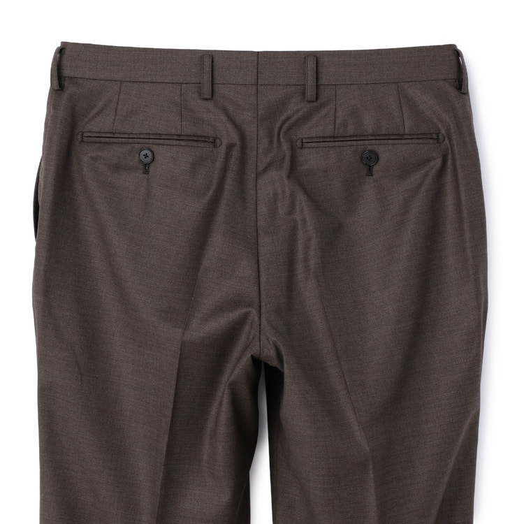 金のスーツ REDA 段返り3つボタン 茶フランネル無地 スリム JUNKO S