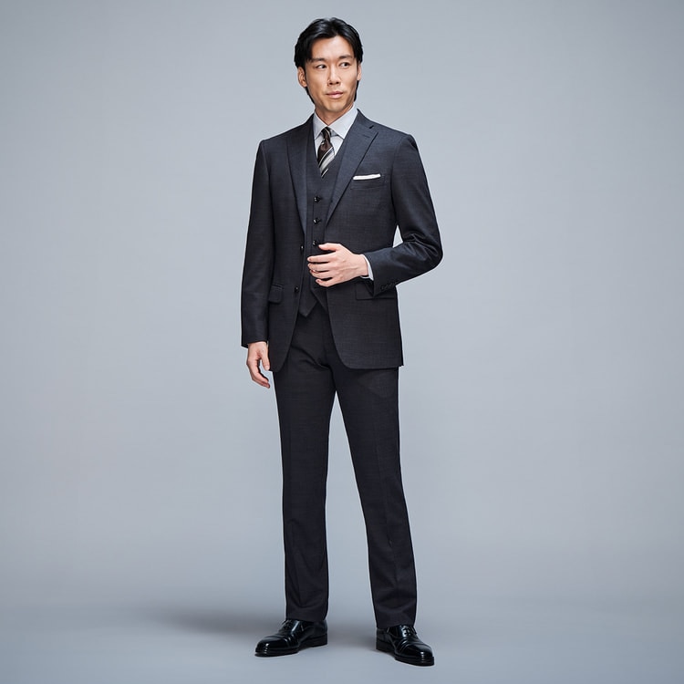 ジュンコシマダ スーツ A4 junko shimada 式 アスレチックウールスーツ 紺ストライプ ベーシック JUNKO