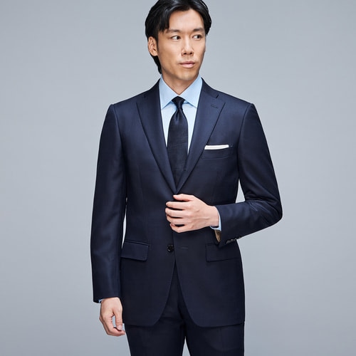 【極美品】2XLサイズ 絹シルク ジュンコシマダ スーツ 青ブルー ステッチ 11795-841-