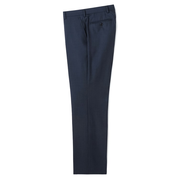 金のスーツ 段返り3つボタン 紺グレンチェック スリム JUNKO SHIMAD