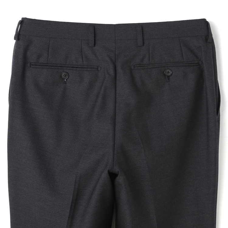 金のスーツ 段返り3つボタン チャコールグレー織柄無地 スリム