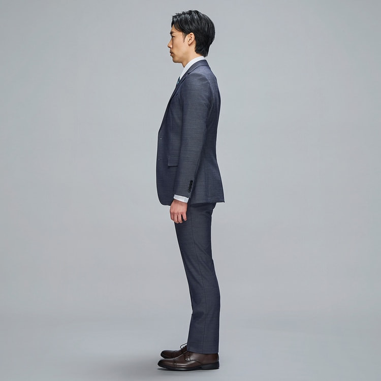 【美品】AOKI MAJI 　スーツ ネイビー A6　おまけ付き ビジネスから就活まで】はっ水 紺無地 ストレッチスーツ MAJI スリム