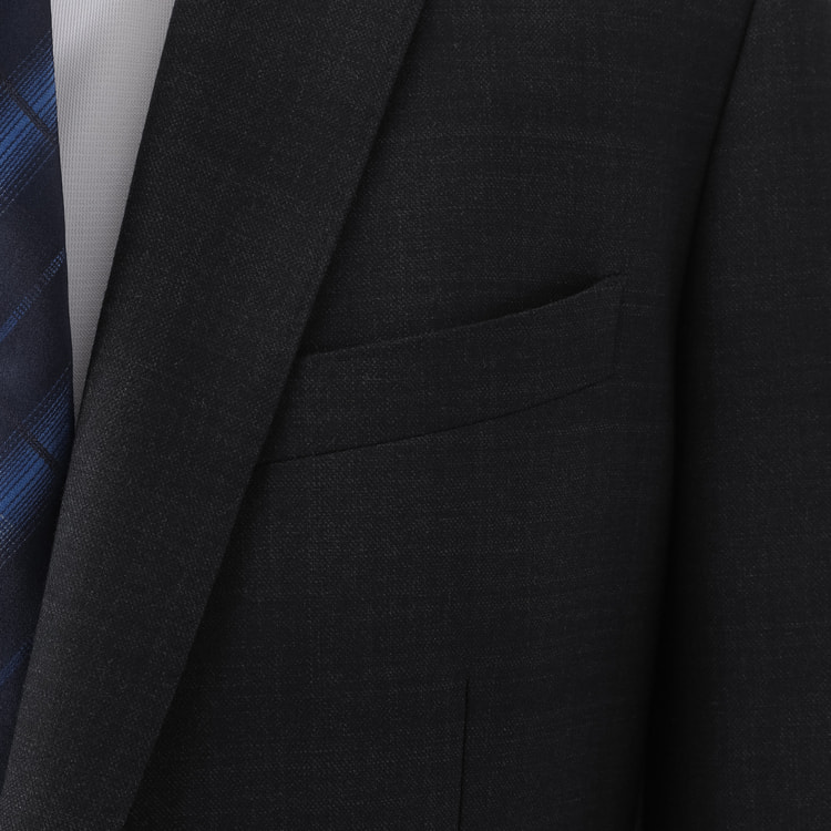 上質スリムストレッチスーツ チャコールグレーチェック MAJI スリム