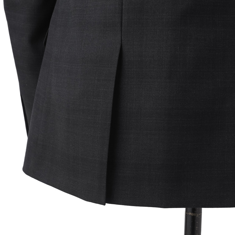 上質スリムストレッチスーツ チャコールグレーチェック MAJI スリム