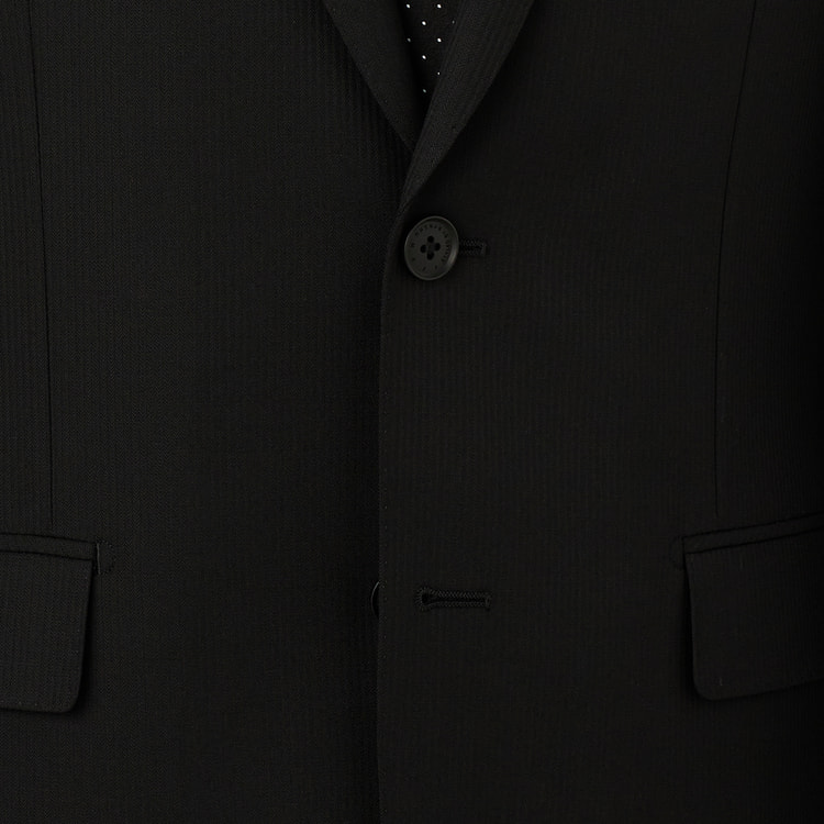 上質ストレッチスーツ 黒シャドー MAJI スリム 別売ベストあり【AOKI