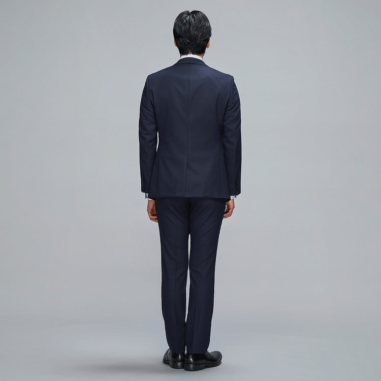 上質スリムストレッチスーツ 紺シャドー MAJI スリム 別売ベストあり 上質スリムストレッチスーツ 紺シャドー MAJI スリム 別売ベストあり