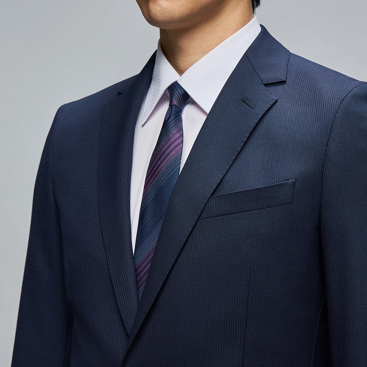 上質スリムストレッチスーツ 紺シャドー MAJI スリム 別売ベストあり