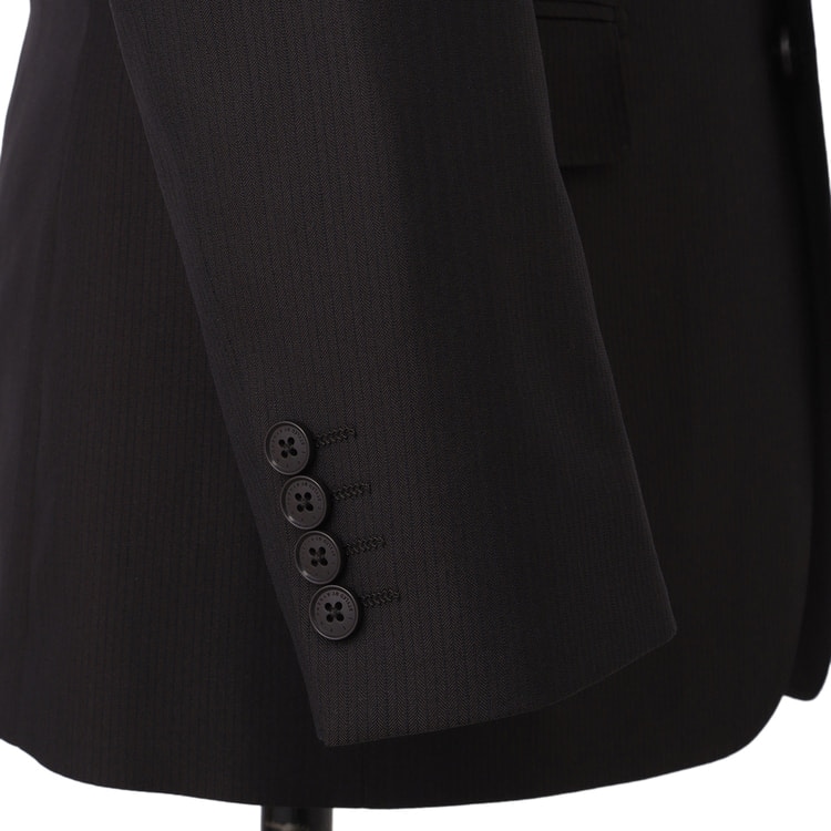 上質スリムストレッチスーツ こげ茶シャドーストライプ MAJI スリム