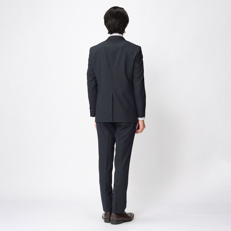 特価】【WEB限定価格】洗える ストレッチ 2パンツスーツ 紺織柄無地 
