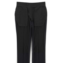洗える ストレッチ 2パンツスーツ 紺ストライプ LES MUES