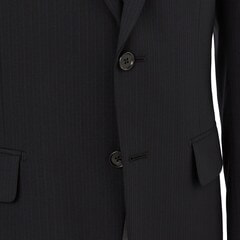 洗える ストレッチ 2パンツスーツ 黒ストライプ LES MUES