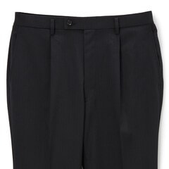洗える ストレッチ 2パンツスーツ 黒ストライプ LES MUES