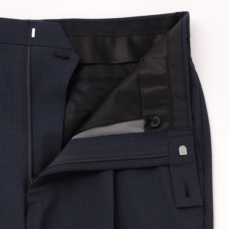 エアクール 洗える 高通気 2パンツスーツ 紺織柄ストライプ LES MUES ...【AOKI公式通販】
