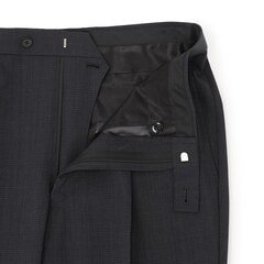 洗えるエアクールスーツ 2パンツ チャコールグレー織柄無地 LES MUES ベーシック