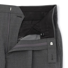 LES MUES ノーカラー パンツスーツ 洗える ストレッチ グレー 特価】【WEB限定価格】洗えるエアクールスーツ 2パンツ ライト