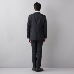 洗える ストレッチ 2パンツスーツ 紺ストライプ LES MUES 洗える ストレッチ 2パンツスーツ 紺ストライプ LES MUES