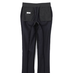 洗える ストレッチ 2パンツスーツ 紺ストライプ LES MUES