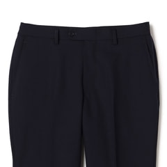 ストレッチ 洗える ウールブレンド 2パンツスーツ 紺 シャドー