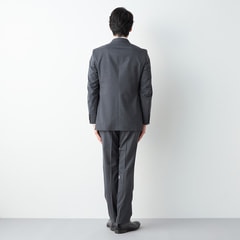 リサイクル素材使用 ストレッチダブルスーツ グレー LES MUES