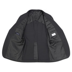リサイクル素材使用 洗えるウールブレンド 2パンツスーツ チャコールグレーグレンチェック LES MUES ブリティッシュスリム