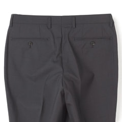 リサイクル素材使用 洗えるウールブレンド 2パンツスーツ チャコールグレーグレンチェック LES MUES ブリティッシュスリム