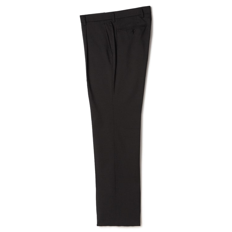 美品 LES MUES スーツ3点セット M 黒 洗える　AOKI　パンツ ストレッチ 洗える ウールブレンド 2パンツスーツ 黒 ストライプ LES