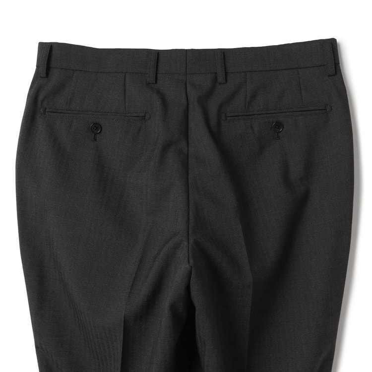 新品✨LES MUES ビジネススーツAB7 2パンツ ウール混ライトグレー ストレッチ 洗える ウールブレンド 2パンツスーツ グレー ヘリンボーン