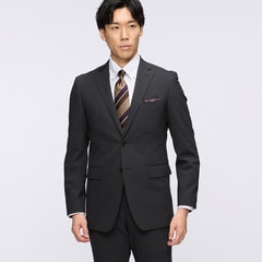 洗えるコンフォートスーツ チャコールグレー無地調 LES MUES