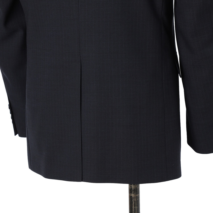 リサイクル素材使用 洗えるウールブレンド 2パンツスーツ 紺シャドー